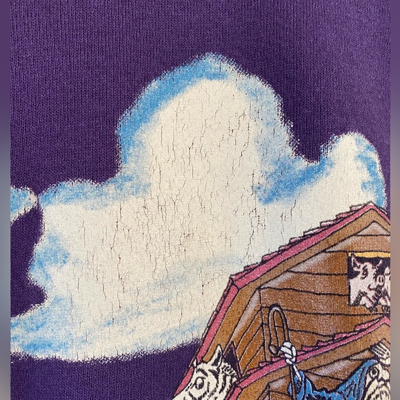 Gopher Sport Vintage Purple Noah’s Ark Crew Neck Sweatshirt Large - Picture 6 of 6